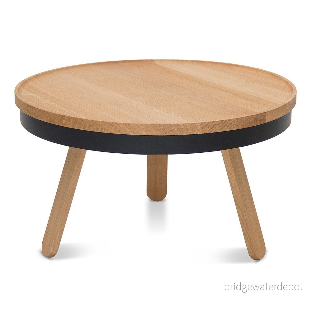 Přírodno-černý odkládací stolek z dubového dřeva s úložným prostorem Woodendot Batea M v:702472