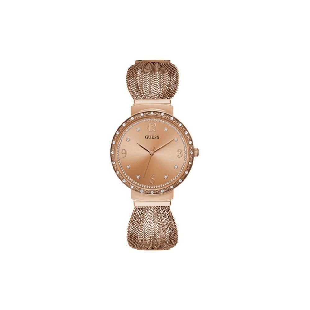 Dámské hodinky v růžovozlaté barvě s páskem z nerezové oceli Guess W1083L3 v:1266978