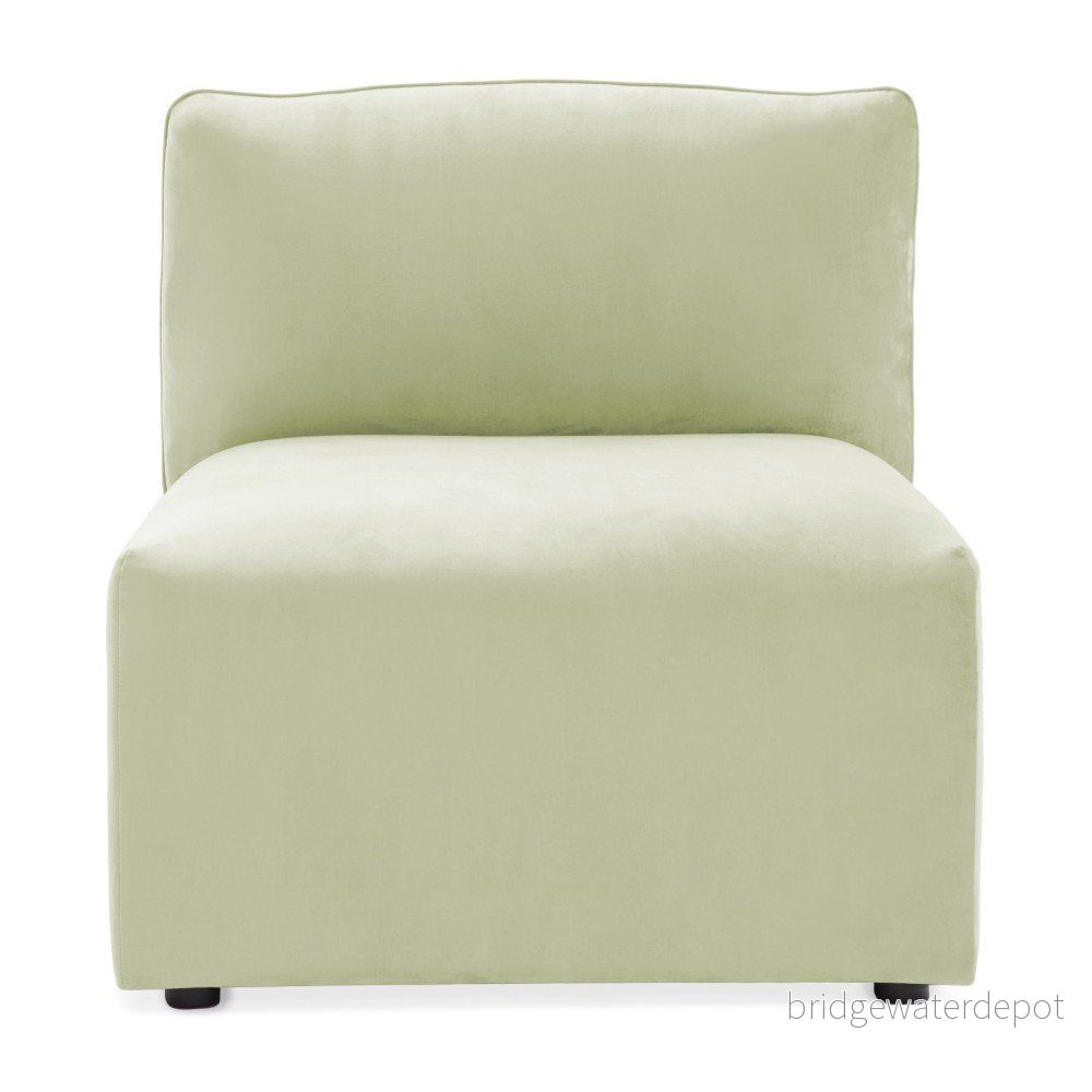 Světle zelený prostřední modul pohovky Vivonita Velvet Cube v:953744