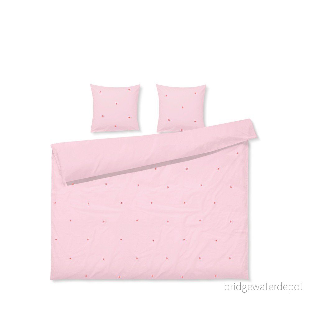 Růžové povlečení na dvoulůžko/prodloužené z bavlněného perkálu 200x220 cm Daisy – JUNA v:1807790