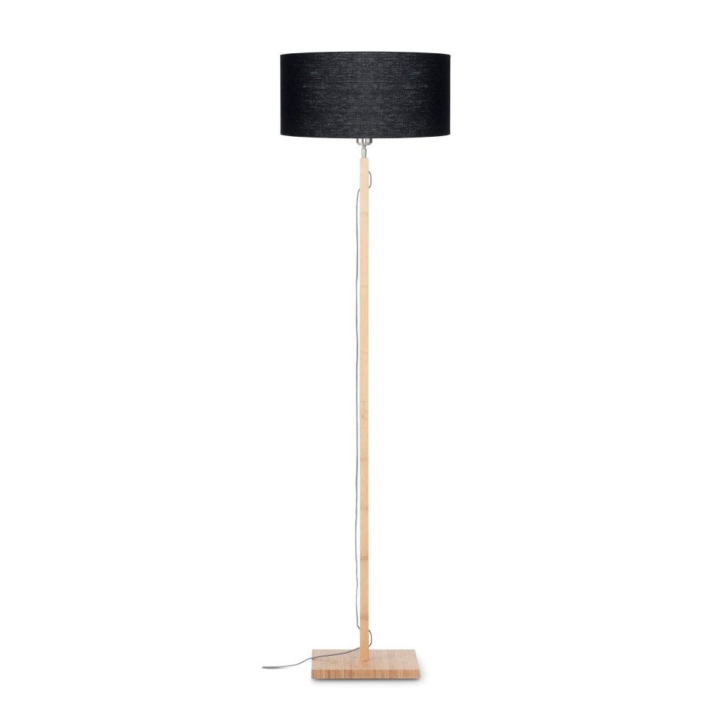 Stojací lampa s černým stínidlem a konstrukcí z bambusu Good&Mojo Fuji v:928066