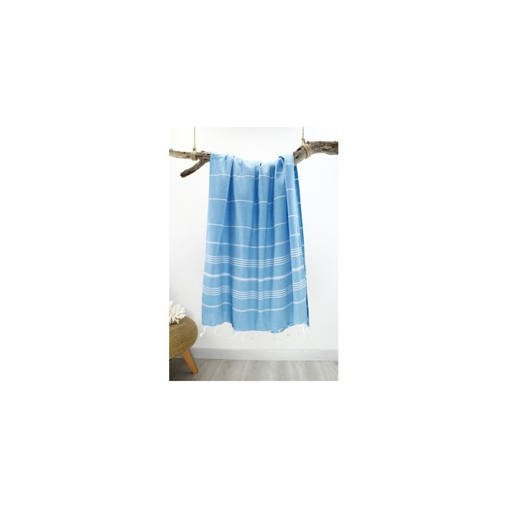Modrá Hammam osuška s pruhy Classic Style, 100 x 180 cm v:937708