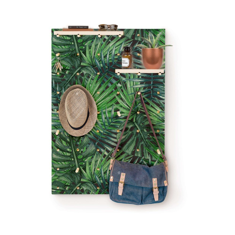 Nástěnka s poličkami z borovicového dřeva Surdic Pegboard Tropical Leafes v:1079734