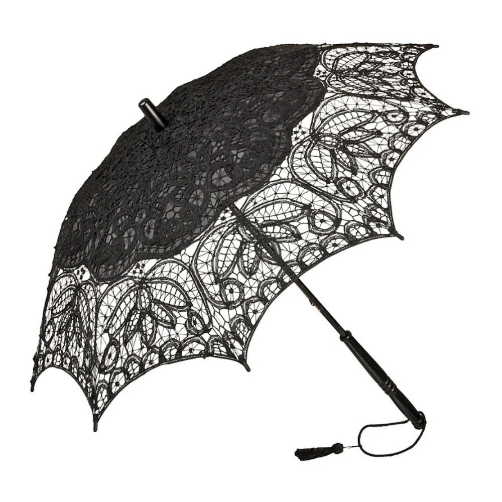 Černý holový deštník Von Lilienfeld Lace Vivienne, ø 75 cm v:1127552