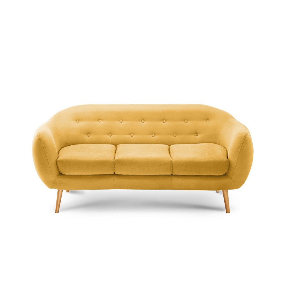 Tmavě žlutá trojmístná pohovka Scandi by Stella Cadente Maison Constellation v:1068580
