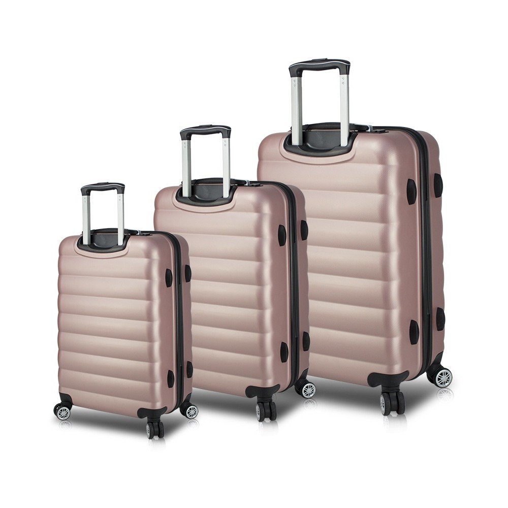 Sada 3 růžových cestovních kufrů na kolečkách s USB porty My Valice RESSO Travel Set v:1220164
