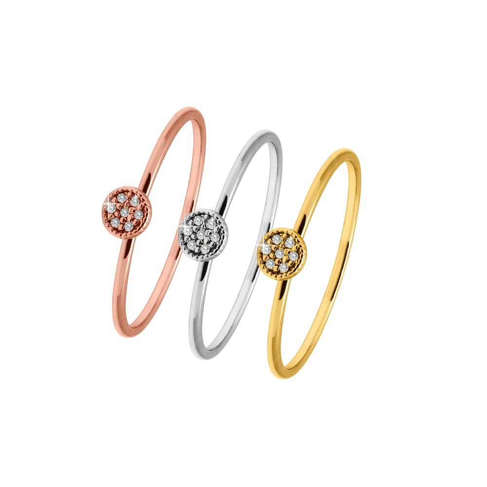 Sada 3 prstenů se Swarovski krystaly GemSeller Nivalis, vel. 52 v:713716