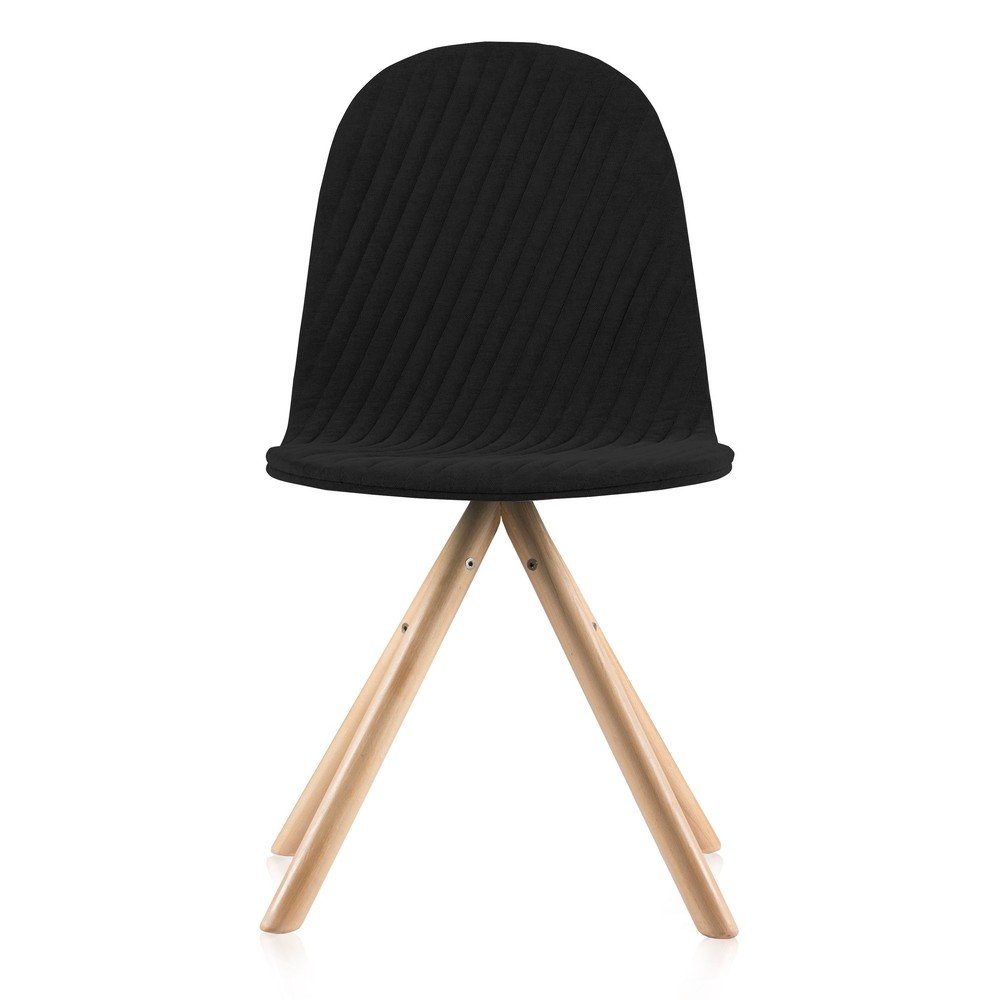 Černá židle s přírodními nohami Iker Mannequin Stripe v:746464