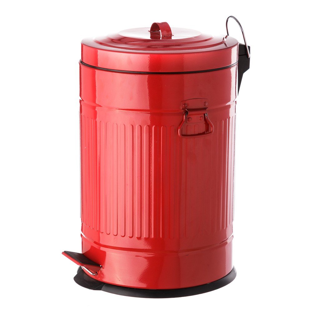 Červený pedálový kovový odpadkový koš Casa Selección, 20 l v:993032