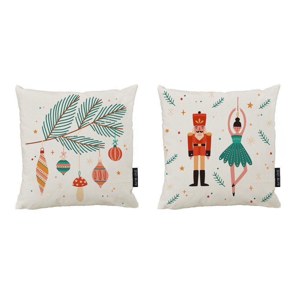 Dekorační polštáře v sadě 2 ks s vánočním motivem 45x45 cm Christmas Ornaments – Butter Kings v:1407873