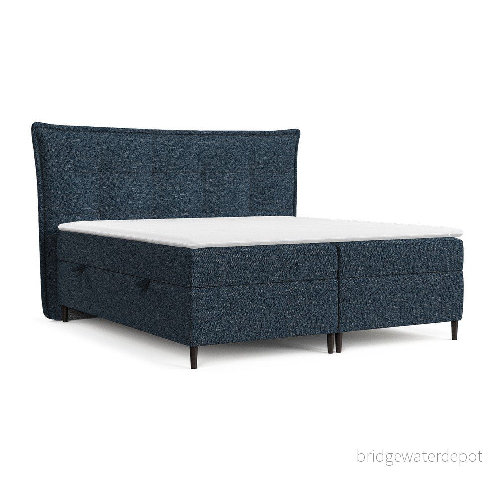 Tmavě modrá boxspring postel s úložným prostorem 160x200 cm Sinai – Maison de Rêve v:1662200