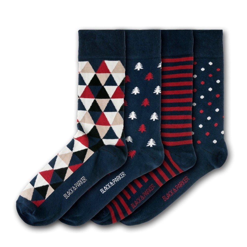 Sada 4 párů unisex ponožek Black&Parker London Castle Drogo, velikost 37 v:1302148
