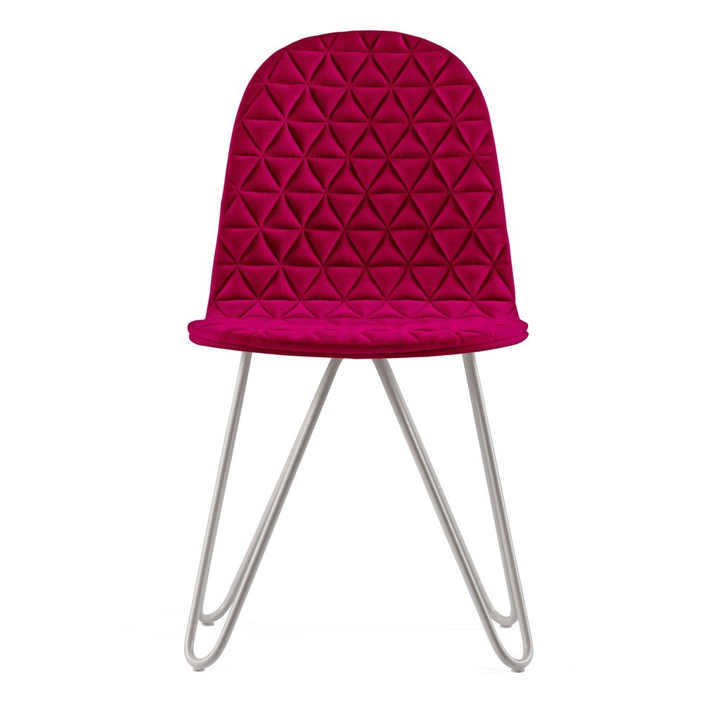 Růžová židle s kovovými nohami Iker Mannequin X Triangle v:746682