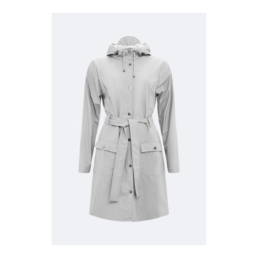 Šedý dámský plášť s vysokou voděodolností Rains Curve Jacket, velikost XS / S v:1124020