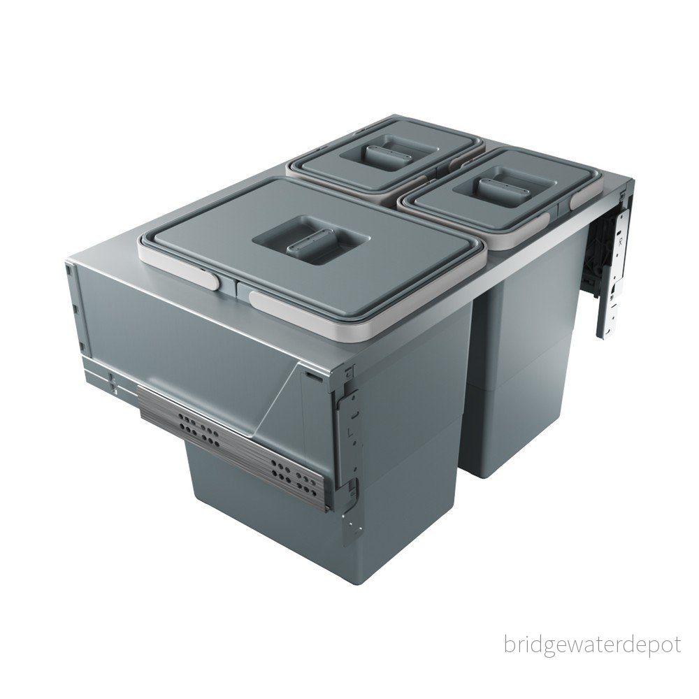 Šedý vestavný plastový odpadkový koš na tříděný odpad 42 l Block U-Sink 2.0 – Elletipi v:1661904