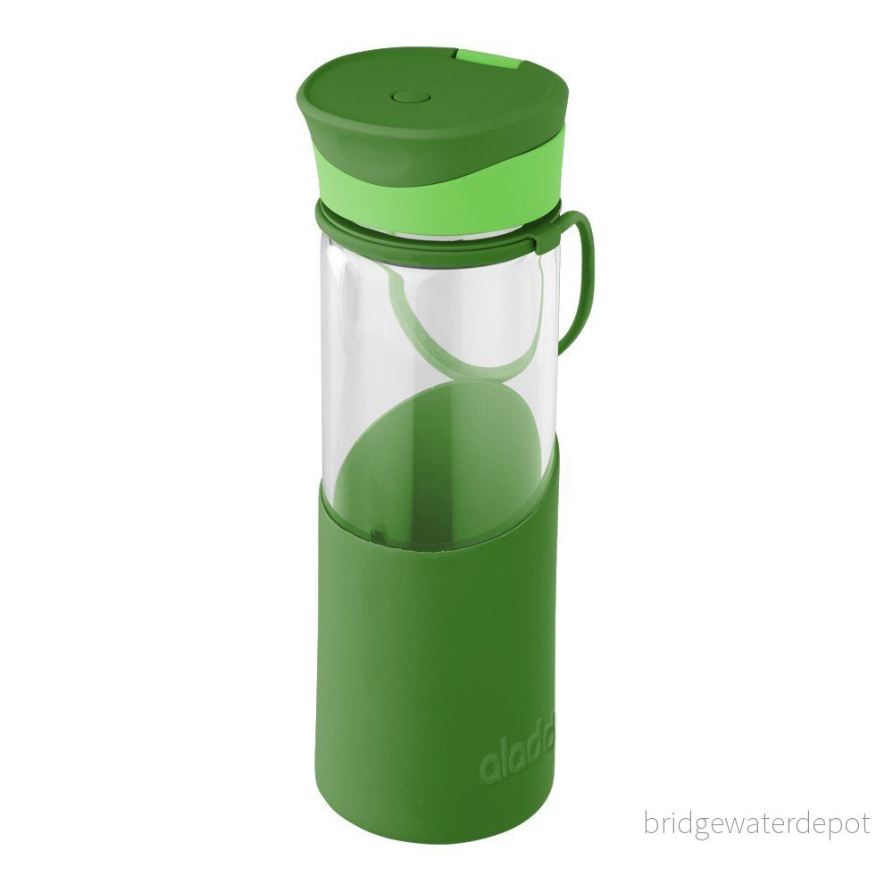 Zelená láhev na vodu se silikonovým pouzdrem Aladdin, 500 ml v:1071084