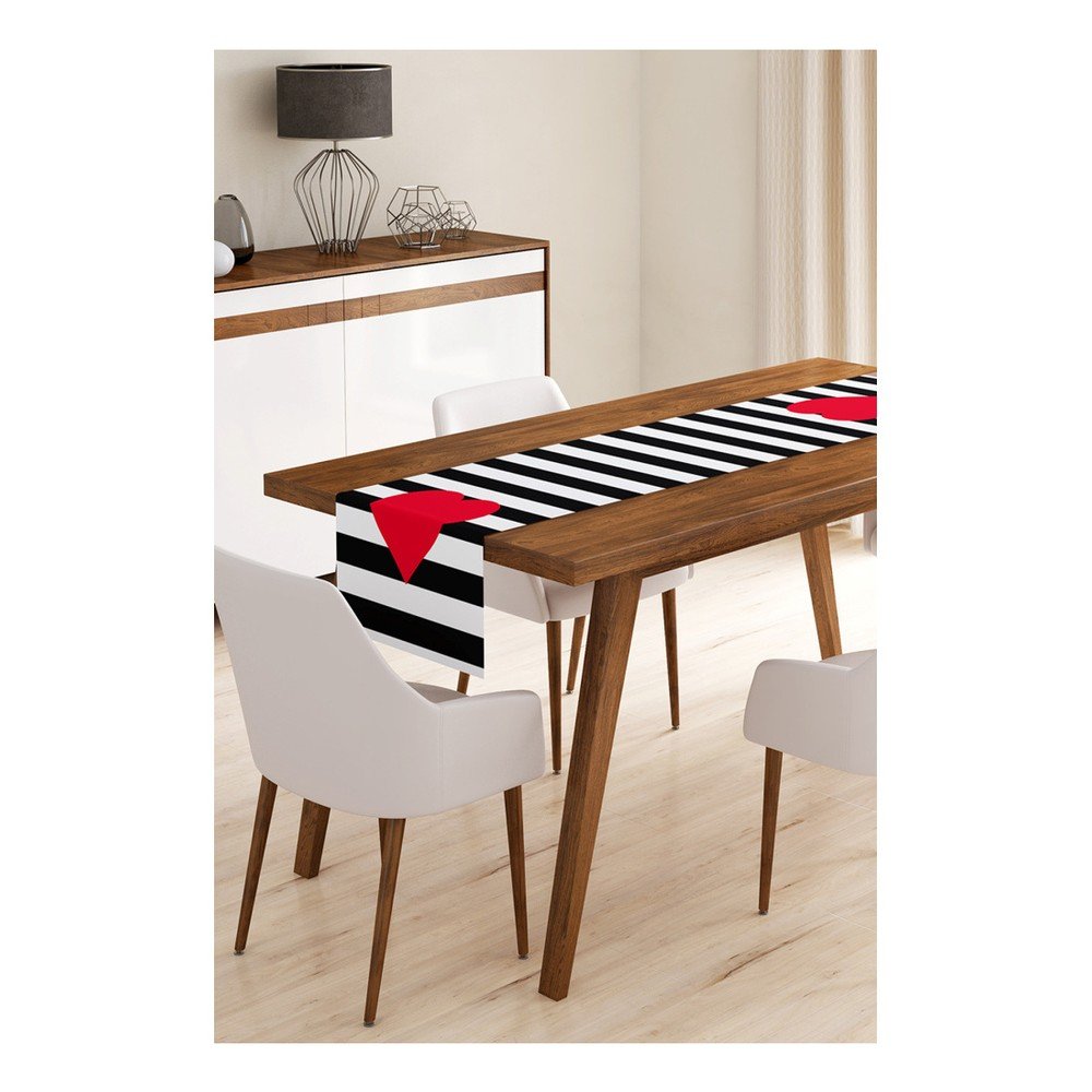 Běhoun na stůl 45×140 cm Black Stripes – Minimalist Cushion Covers v:1294232 Běhoun na stůl 45×140 cm Black Stripes – Minimalist Cushion Covers v:1294232