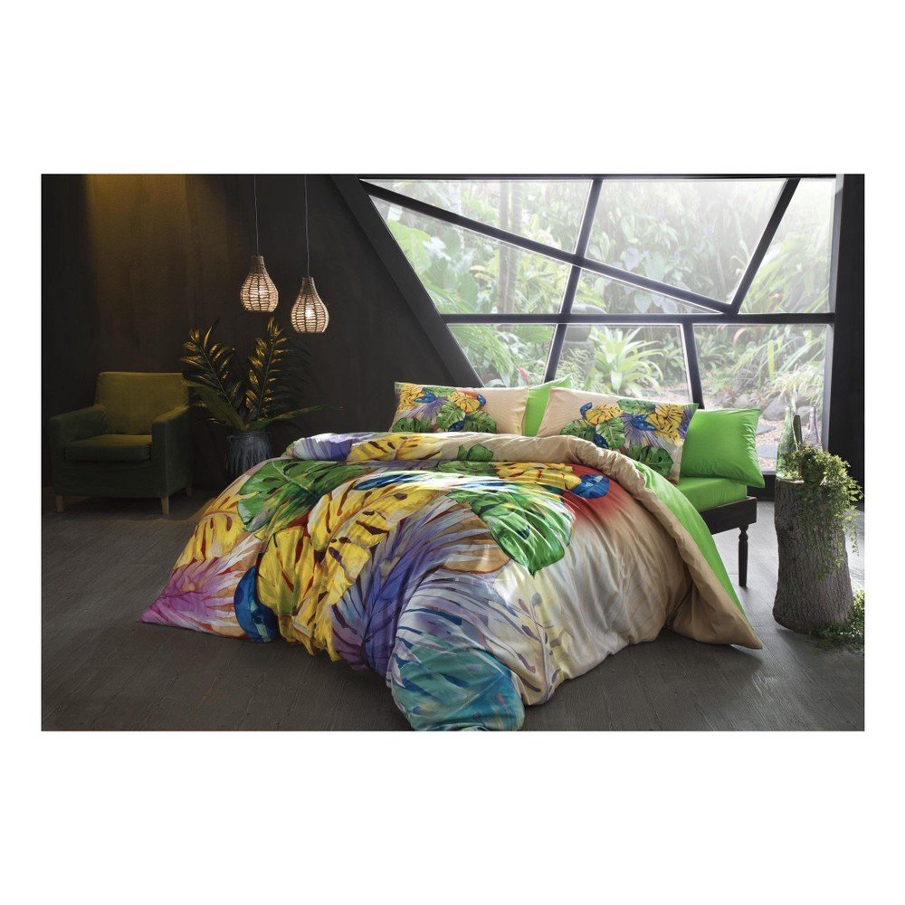 Povlečení s prostěradlem na dvoulůžko Bamboo Havana, 200 x 220 cm v:1069346