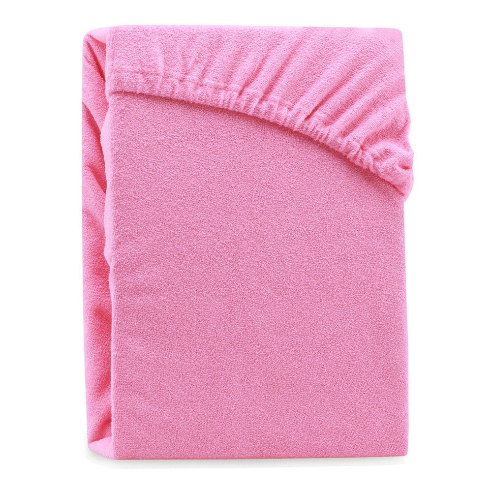 Růžové elastické prostěradlo na dvoulůžko AmeliaHome Ruby Siesta, 180/200 x 200 cm v:1309536