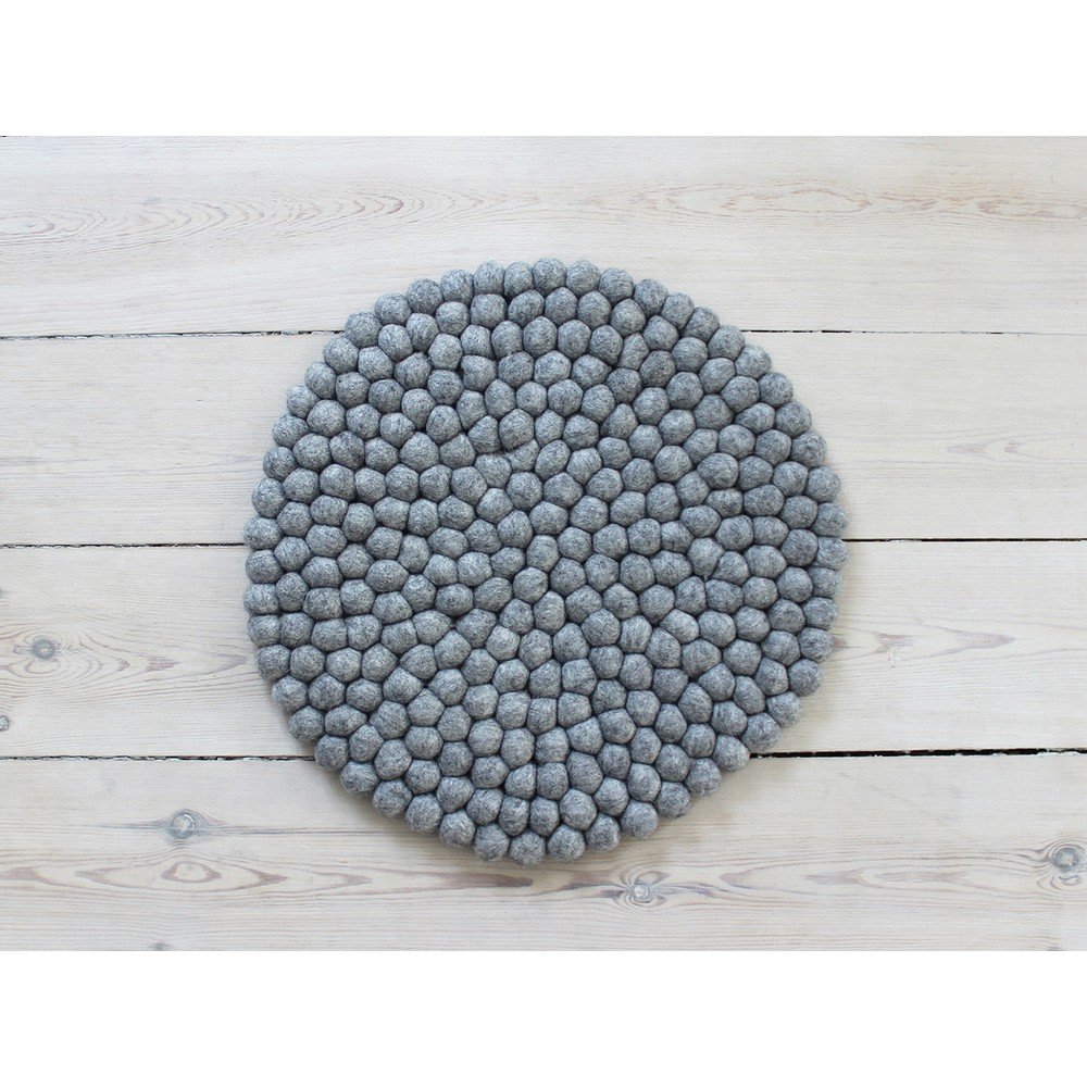 Ocelově šedý kuličkový vlněný podsedák Wooldot Ball Chair Pad, ⌀ 39 cm v:1341031
