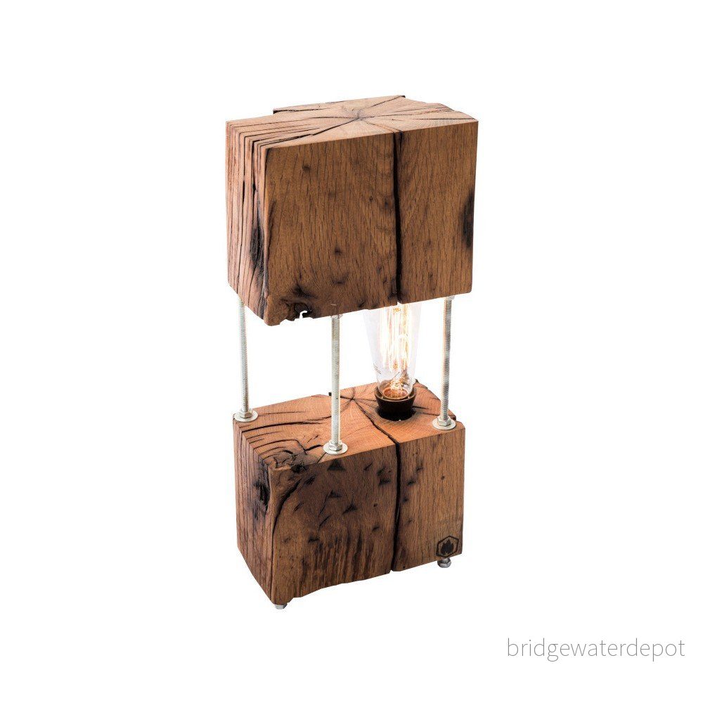 Stolní lampa z rekultivovaného dubového dřeva FLAME furniture Inc. Cube v:967706