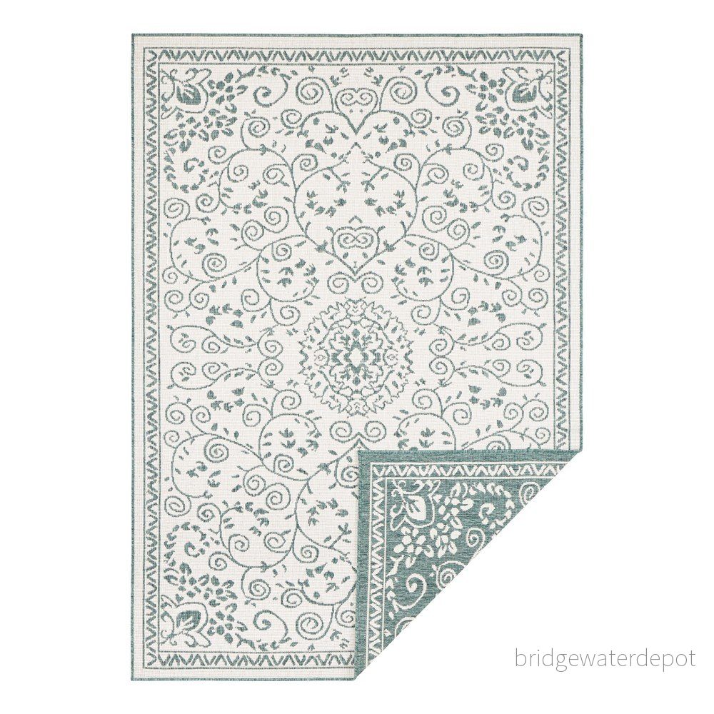 Zeleno-krémový venkovní koberec NORTHRUGS Leyte, 120 x 170 cm v:1337901