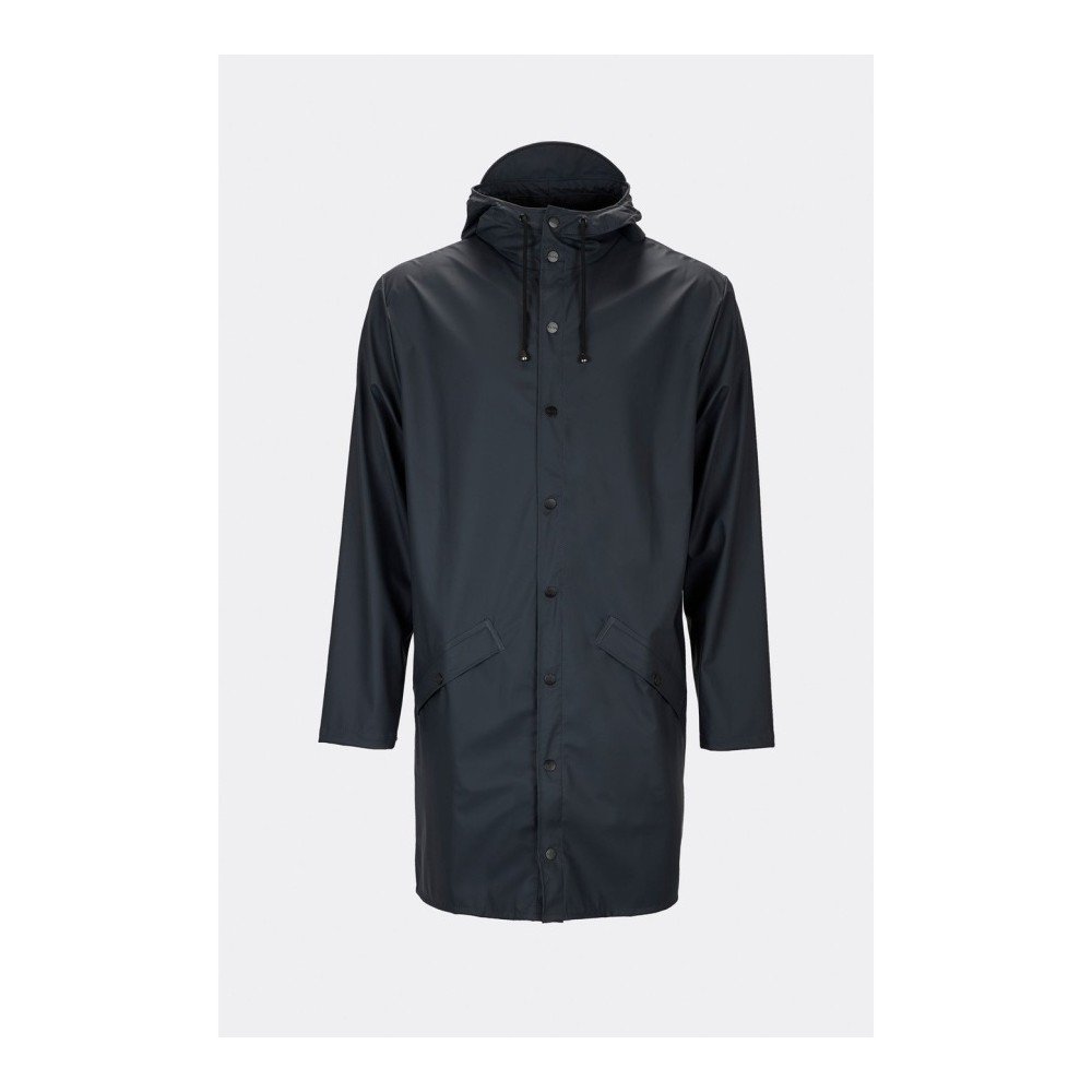 Tmavě modrá unisex bunda s vysokou voděodolností Rains Long Jacket, velikost L / XL v:1123914