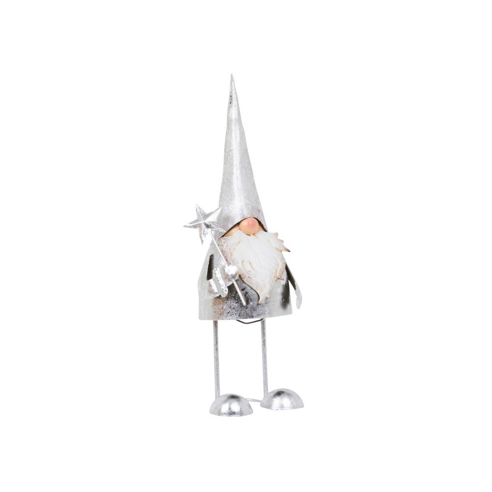 Dekorace Archipelago Silver Bouncing Long Hat Santa, 33 cm v:718960