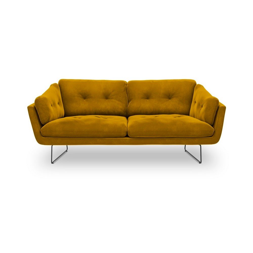 Žlutá pohovka se sametovým potahem Windsor & Co Sofas Gravity v:1299460