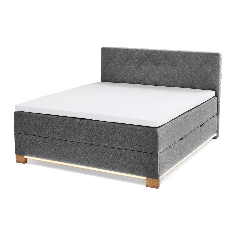 Šedá boxspring postel s úložným prostorem 160x200 cm Messina – Meise Möbel v:1672886