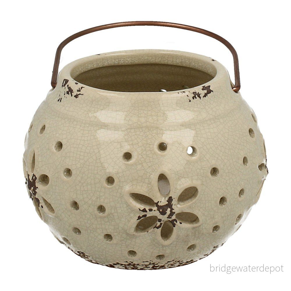 Béžová keramická lucerna Duo Gift, výška 10 cm v:701144