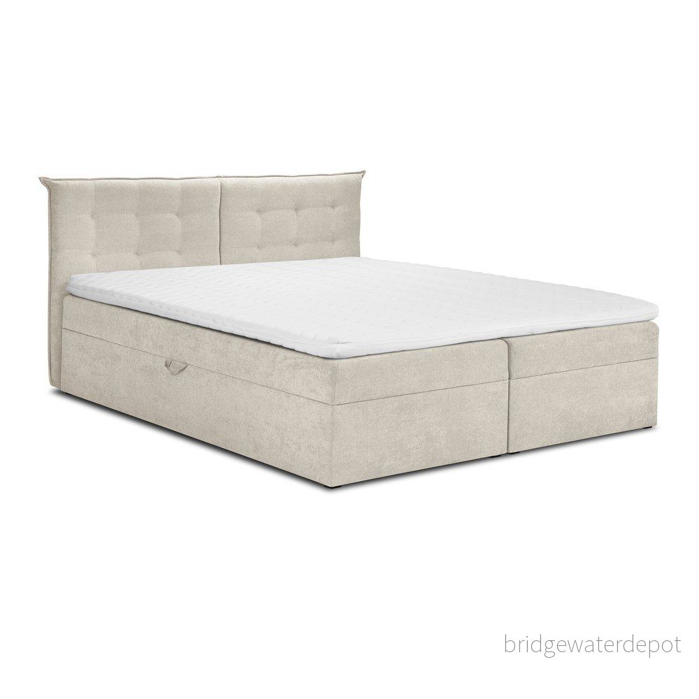 Béžová boxspring postel s úložným prostorem 140×200 cm Echaveria – Mazzini Beds v:1420869 Béžová boxspring postel s úložným prostorem 140×200 cm Echaveria – Mazzini Beds v:1420869