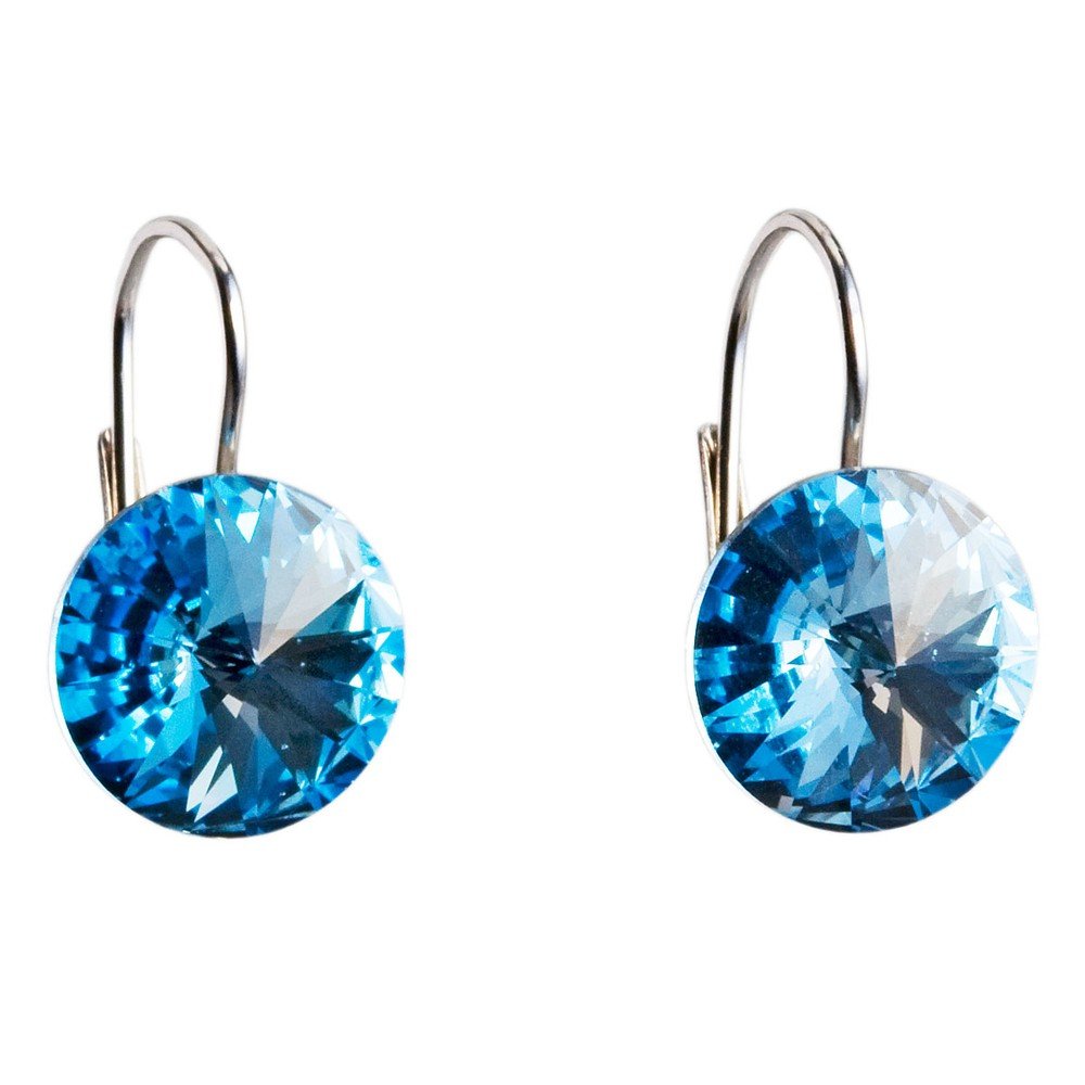 Modré náušnice ze stříbra se Swarovski krystaly Je Veux Herno, ⌀ 12 mm v:1152256