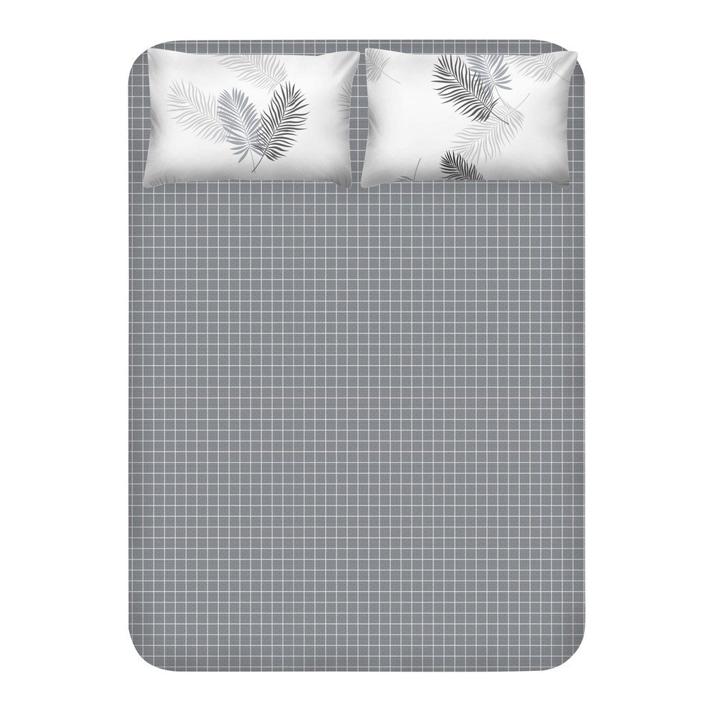 Set prostěradla a 2 povlaků na polštáře EnLora Home Pipong White Grey, 240 x 260 cm v:1332376