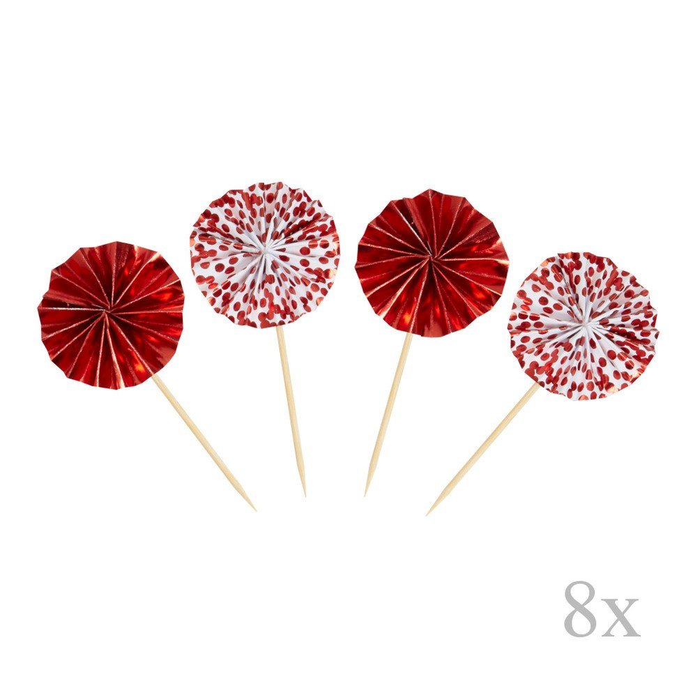 Sada 8 zapichovacích dekorací Neviti Red & White Dots Pinwheel v:1318228