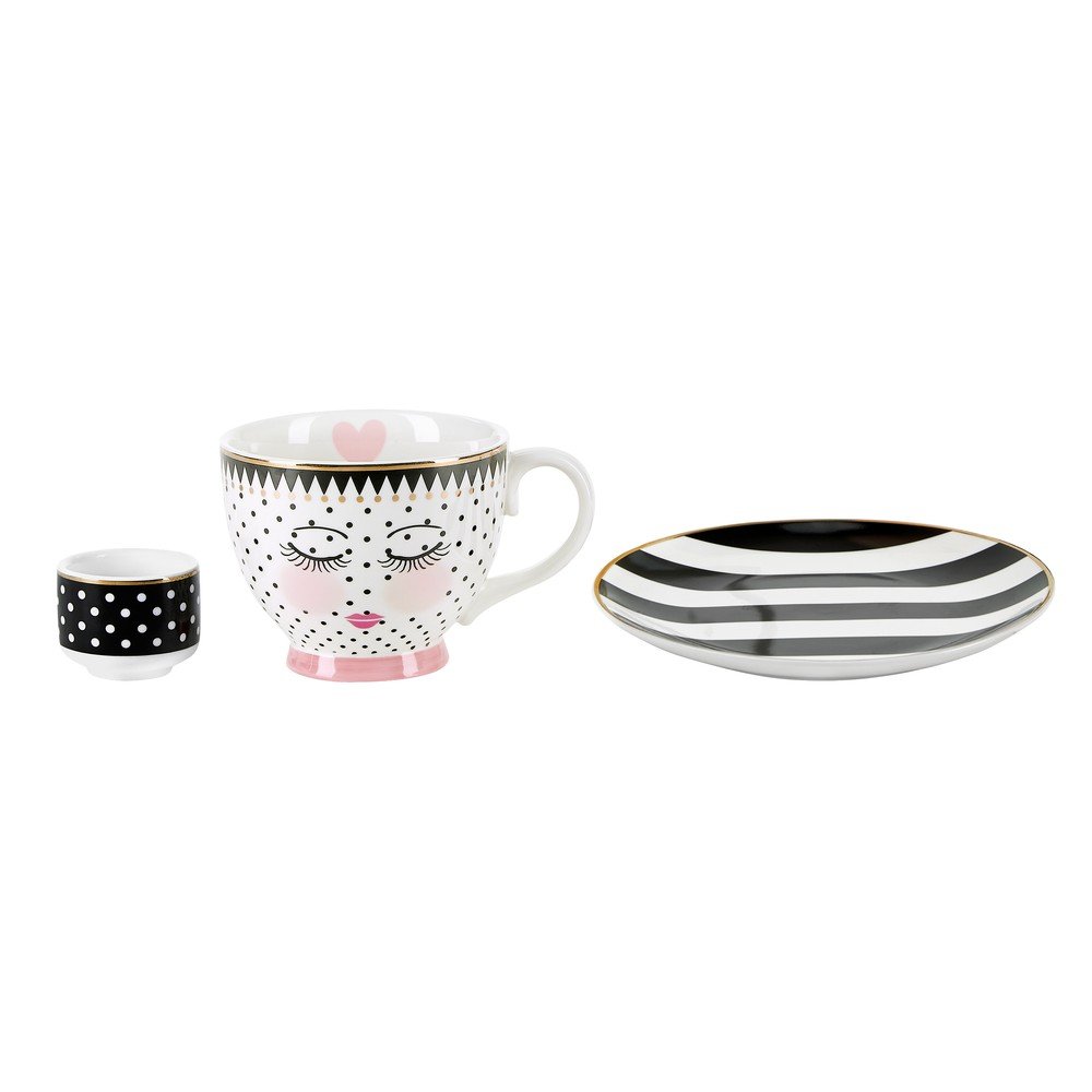 Set porcelánového hrnku, talíře a stojanu na vajíčko Miss Étoile v:1434643