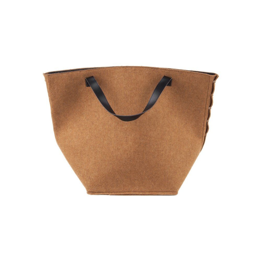 Hnědý úložný koš s koženými úchyty PT LIVING Storage, výška 42 cm v:904630