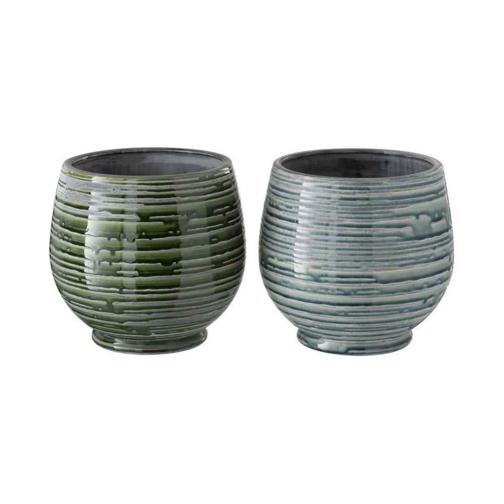 Sada 2 květináčů J-Line Green Toro, výška 24 cm v:991674