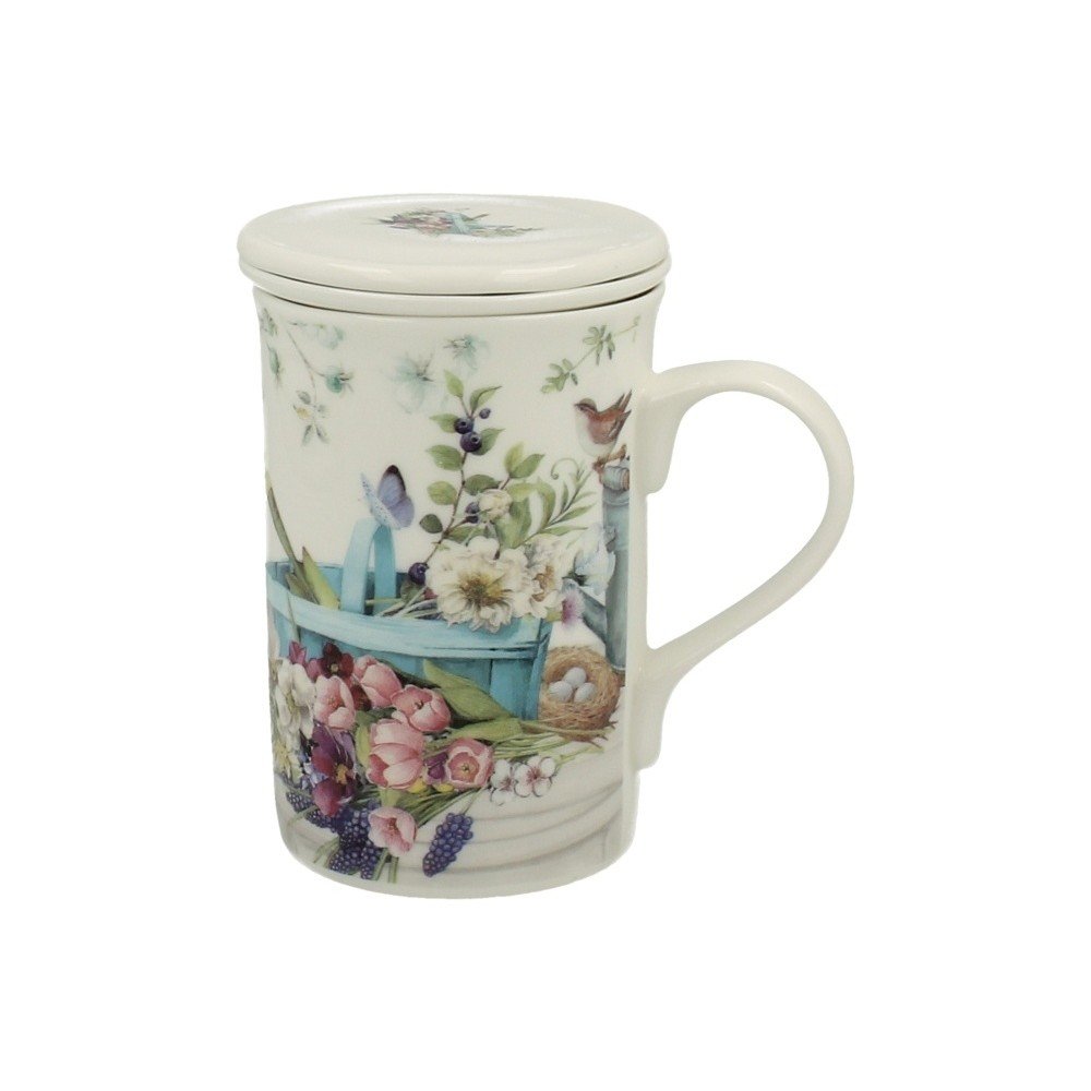 Porcelánový hrnek s filtrem s motivem květin Duo Gift Garden, 300 ml v:1004556