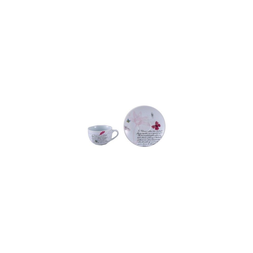 Set 2 porcelánových šálků s podšálky Bergner Butterfly v:1225200