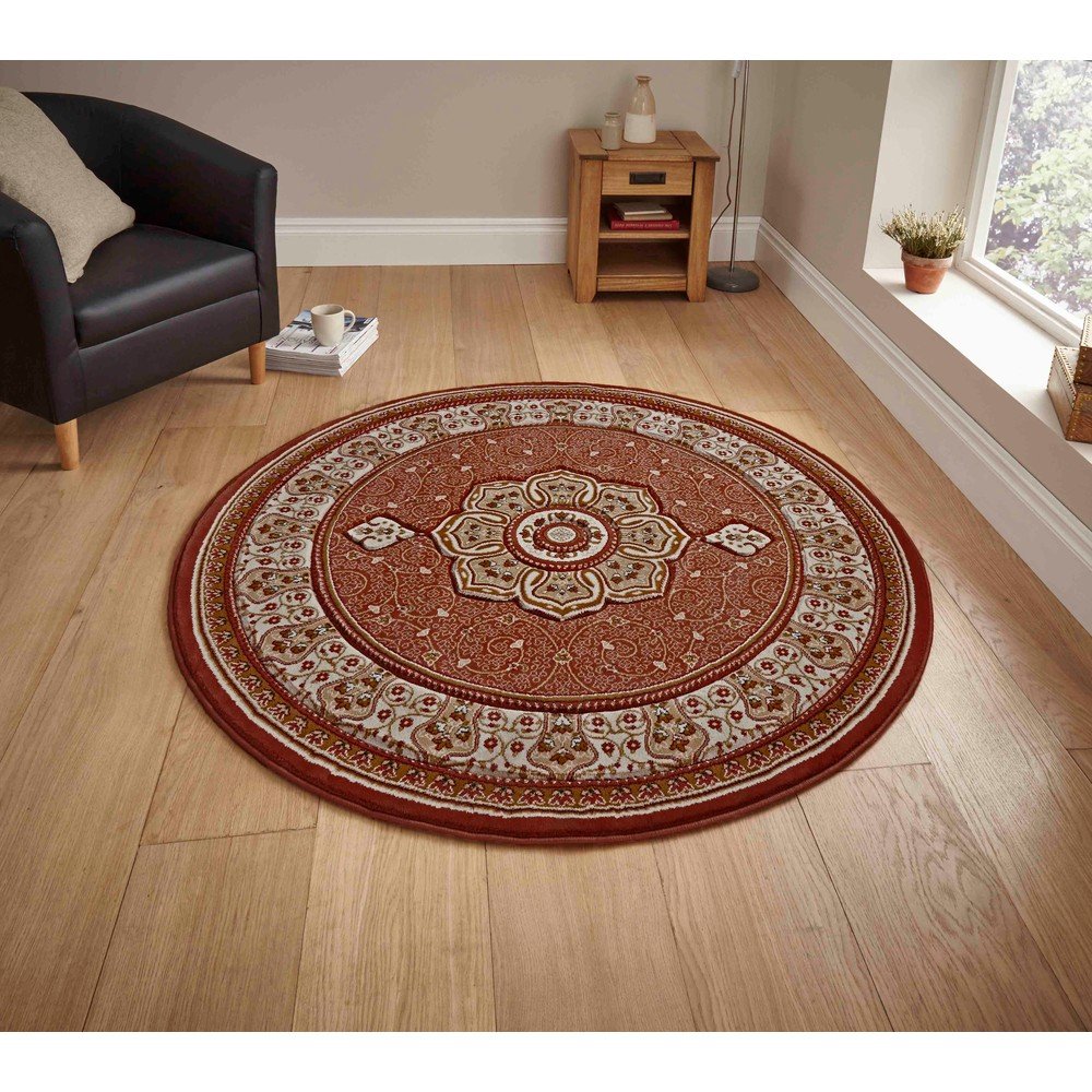 Cihlově červený koberec Think Rugs Heritage, ⌀ 150 cm v:1061922