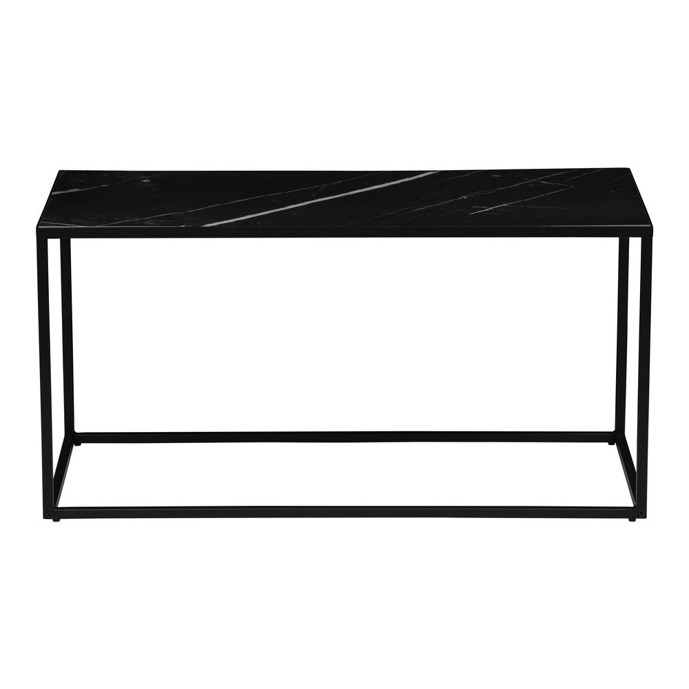 Černý odkládací stolek s deskou v dekoru mramoru vtwonen, 90 x 45 cm v:1304236