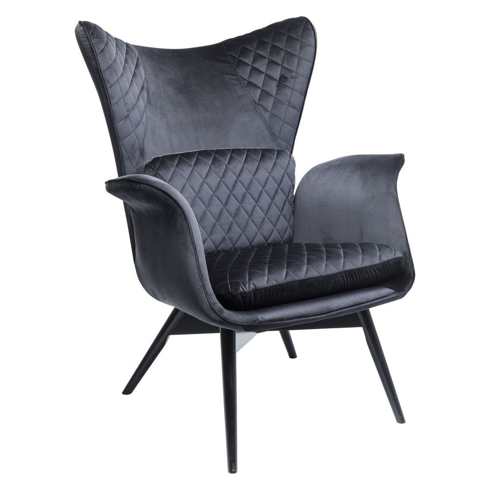 Černé sametové křeslo Kare Design Tudor v:1363353