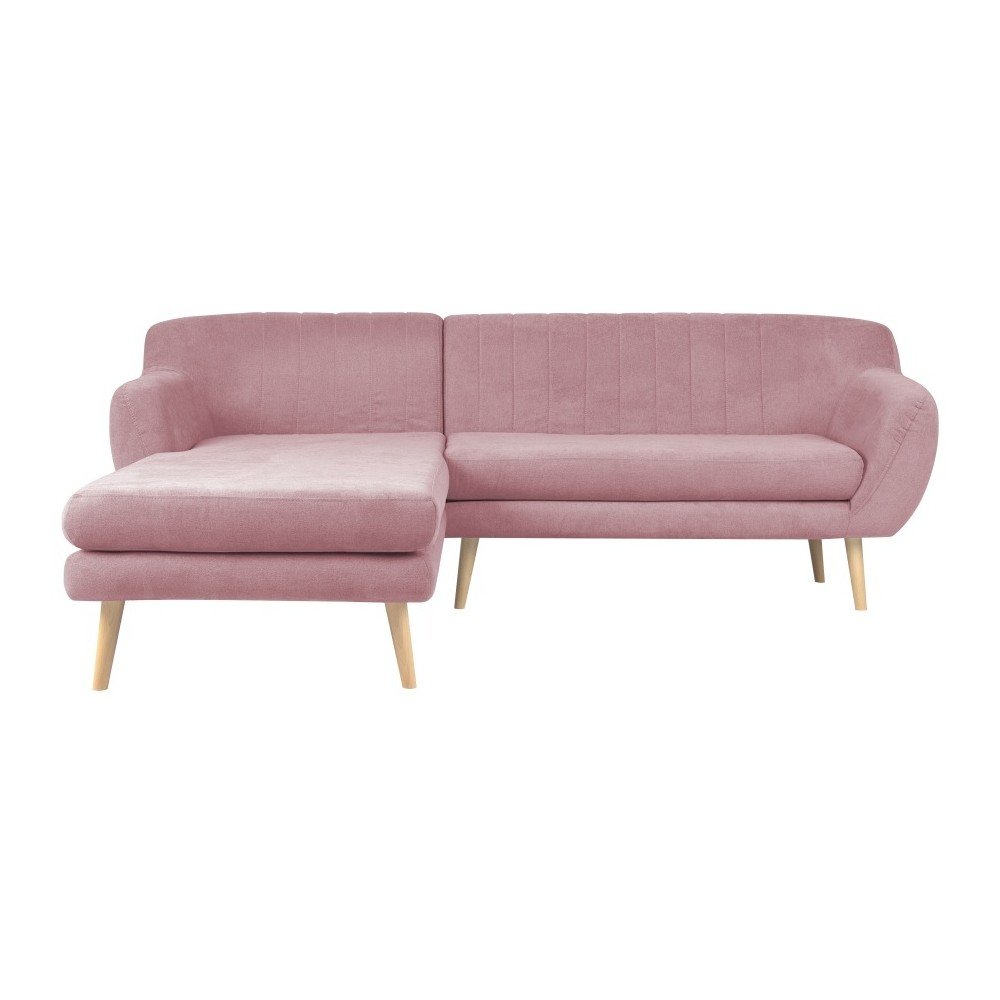 Světle růžová pohovka s lenoškou na levé straně Mazzini Sofas Sardaigne v:961918