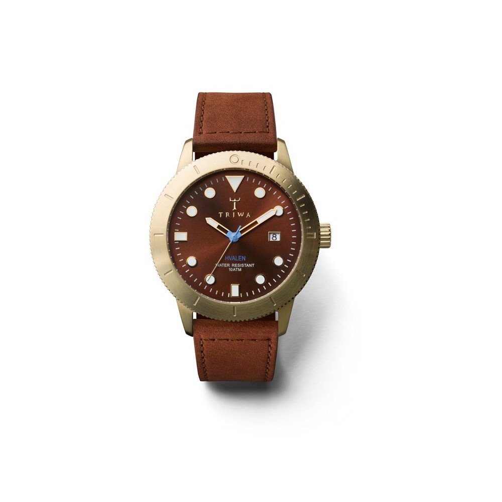 Unisex hodinky s hnědým koženým řemínkem Triwa Chestnut Hvalen Brown Sewn v:689704
