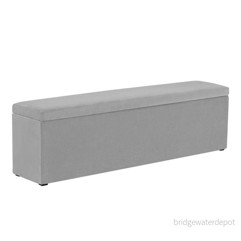 Světle šedý otoman Mazzini Sofas Ancona, 200 x 46 cm v:1083198