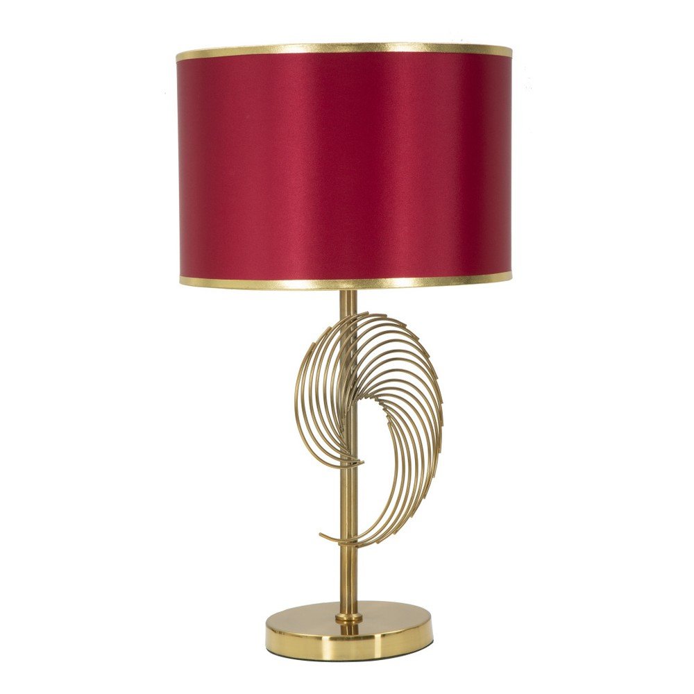 Vínově červená stolní lampa s konstrukcí ve zlaté barvě Mauro Ferretti Spiral v:1147116