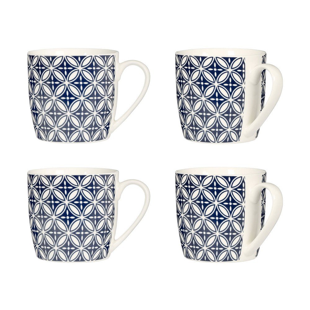 Sada 4 modrých hrnků Premier Housewares Flower v:835894