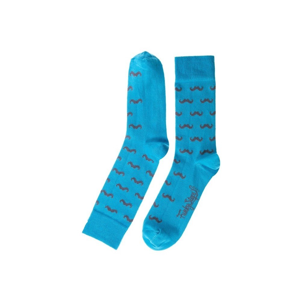 Tyrkysové ponožky Funky Steps Mustache, velikost 39 – 45 v:1157152