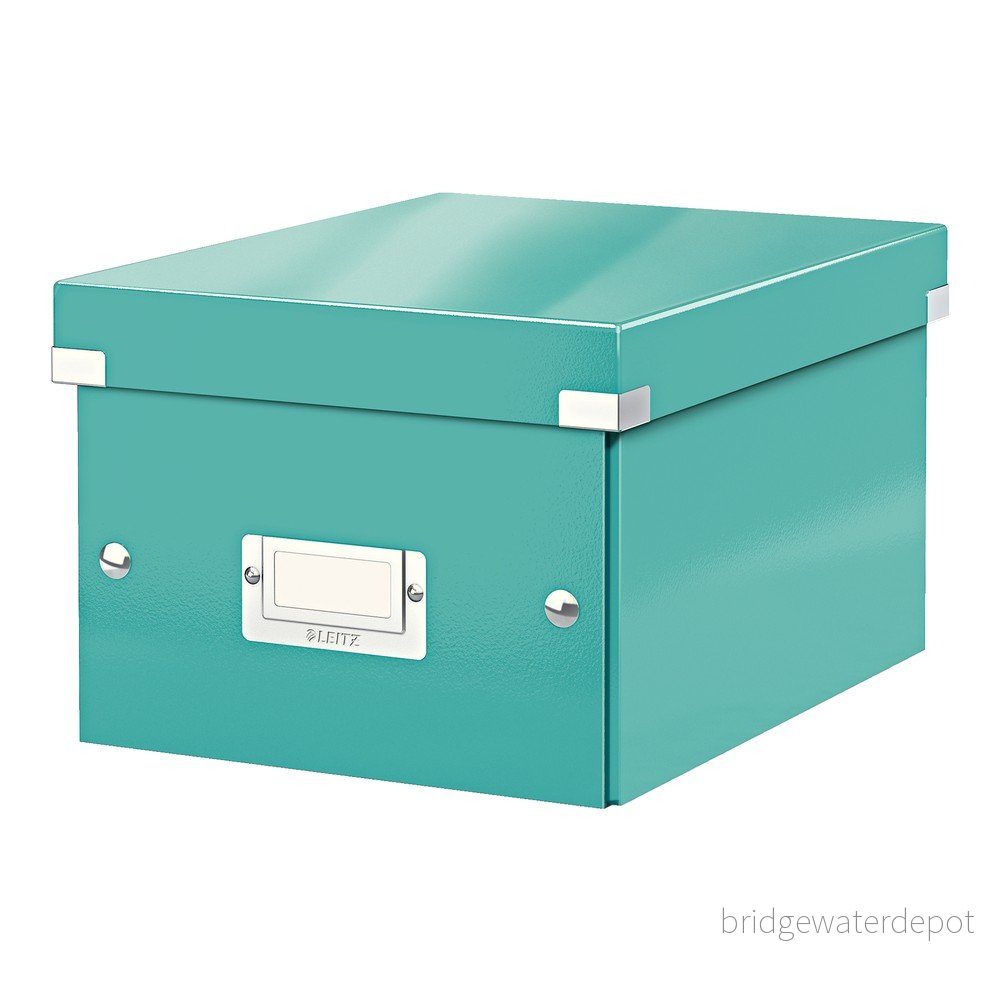 Zeleno-tyrkysový kartonový úložný box s víkem 22x28x16 cm Click&Store – Leitz v:1369713